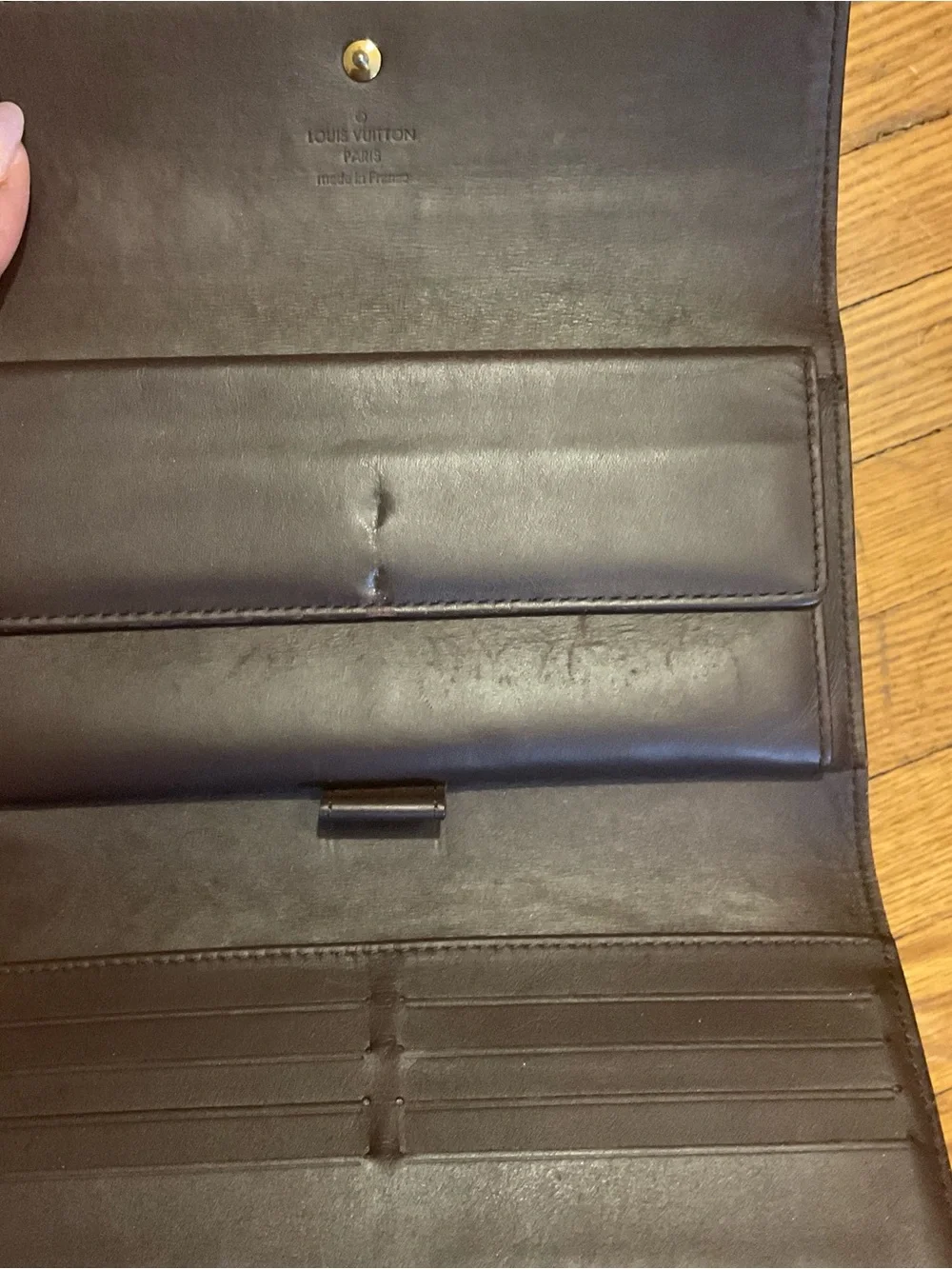 Louis Vuitton Vernis Patent Wallet in Glossy Chocolate Brown